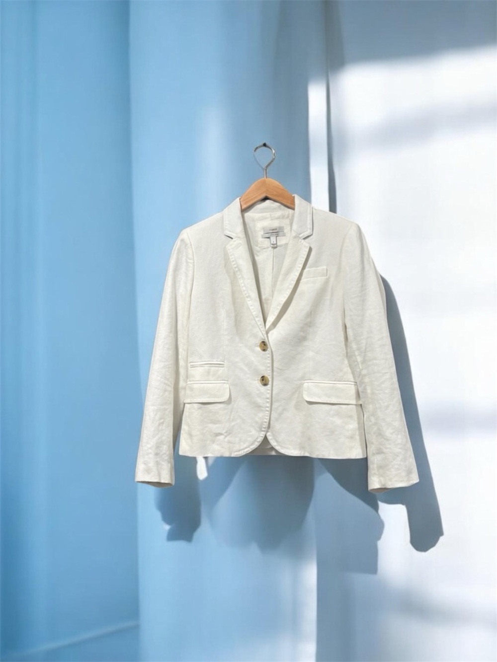 J Crew Schoolboy 100% linen long sleeved cream lined blazer size 8 - Picture 10 of 10